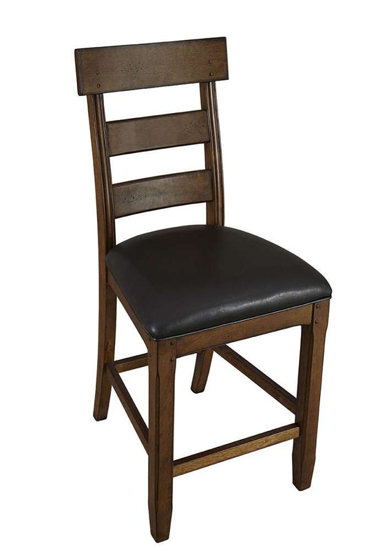 A-America - Ozark Ladderback Counter Chair, with Upholstered Seat (Set of 2) - Warm Pecan - OZAMA3252 veiw 1