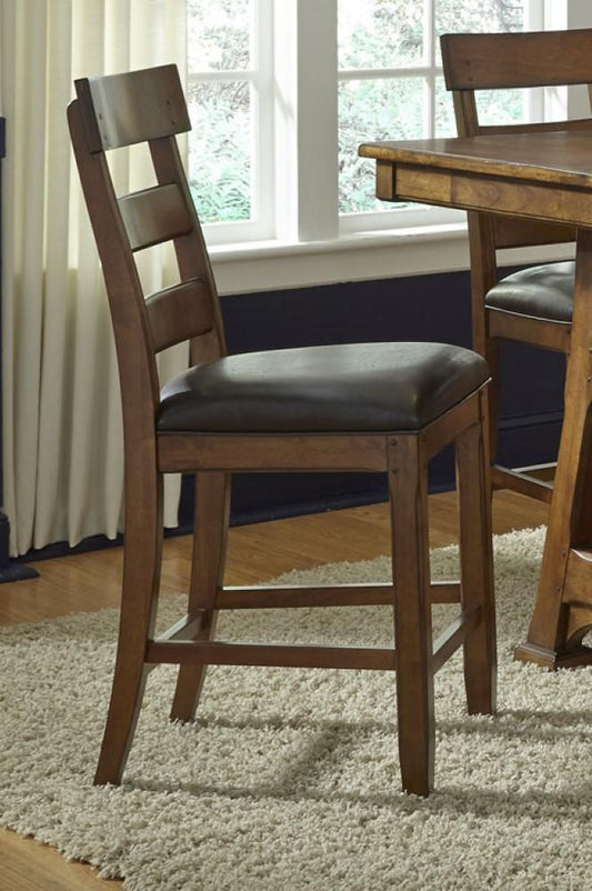 A-America - Ozark Ladderback Counter Chair with Upholstered Seat (Set of 2) - OZAMA3452 veiw 2