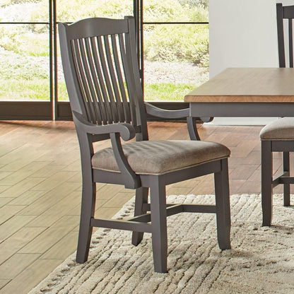 A-America - Port Townsend Slatback Arm Chair with Upholstered Seating (Set of 2) - POTSP246K veiw 2