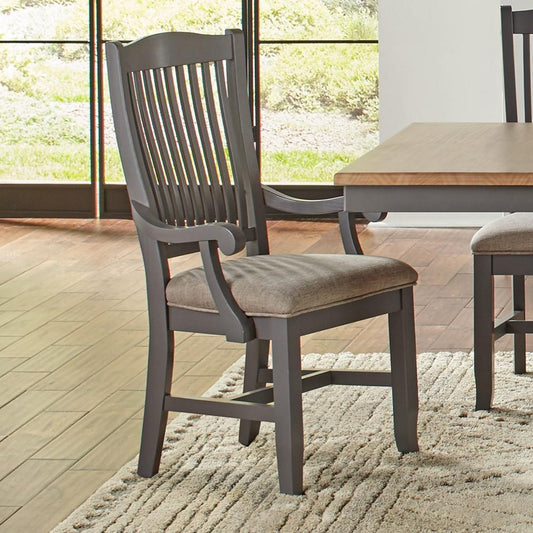 A-America - Port Townsend Slatback Arm Chair with Upholstered Seating (Set of 2) - POTSP246K veiw 2