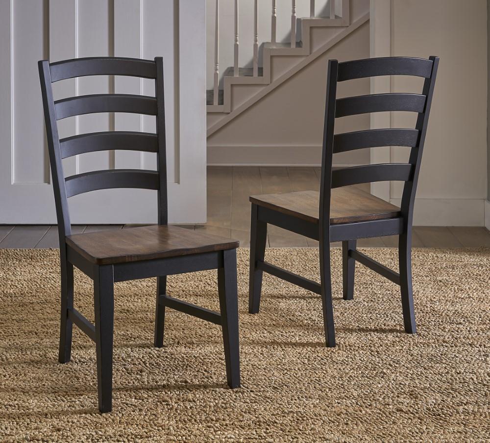 A-America - Stormy Ridge Ladderback Chair with Wood Seat (Set of 2) - STOBL2552 veiw 2