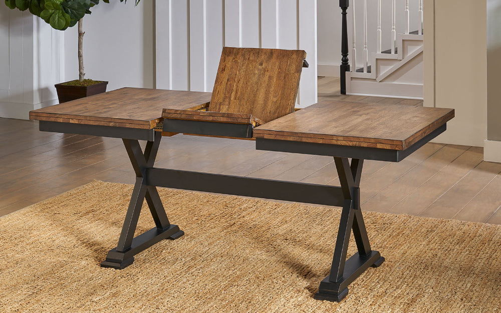 A-America - Stormy Ridge 54in - 72in Trestle Table with (1) 18in Butterfly Leaf - STOBL6300 view 3