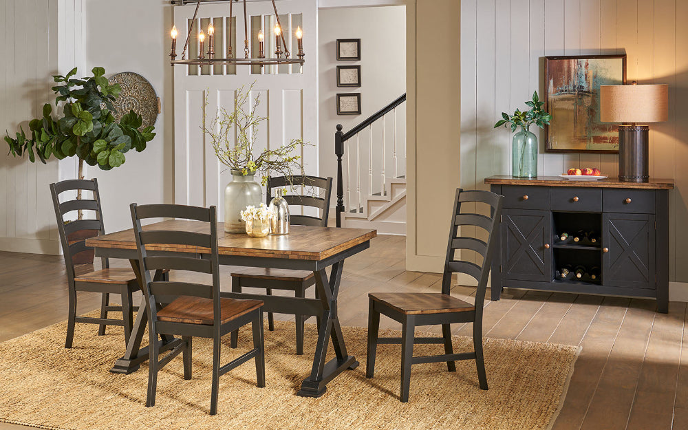 A-America - Stormy Ridge 54in - 72in Trestle Table with (1) 18in Butterfly Leaf - STOBL6300 view 6
