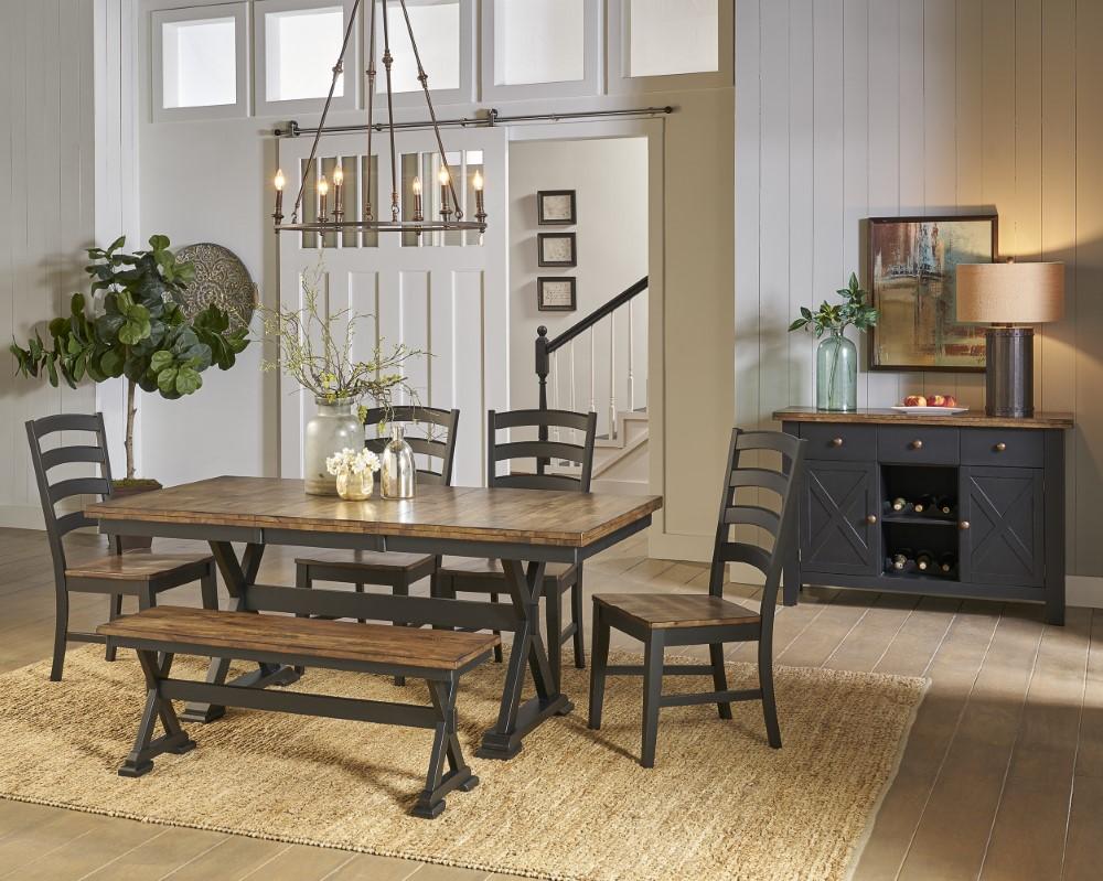 A-America - Stormy Ridge 54in - 72in Trestle Table with (1) 18in Butterfly Leaf - STOBL6300 view 8