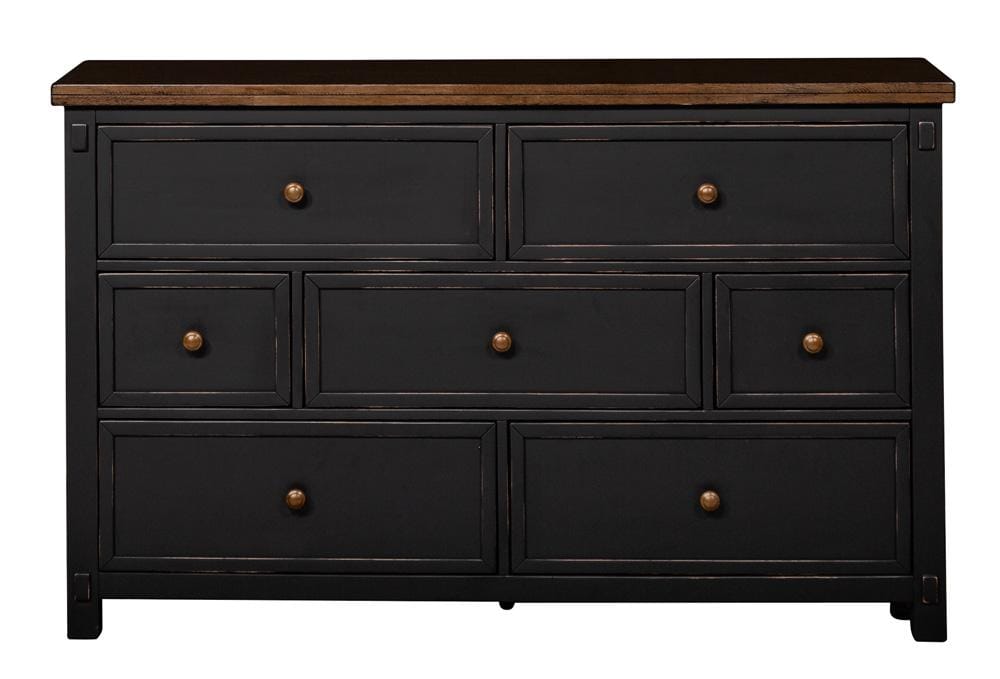 A-America - Stormy Ridge Dresser & Mirror in Chicory / Black - STOBL5552 veiw 4