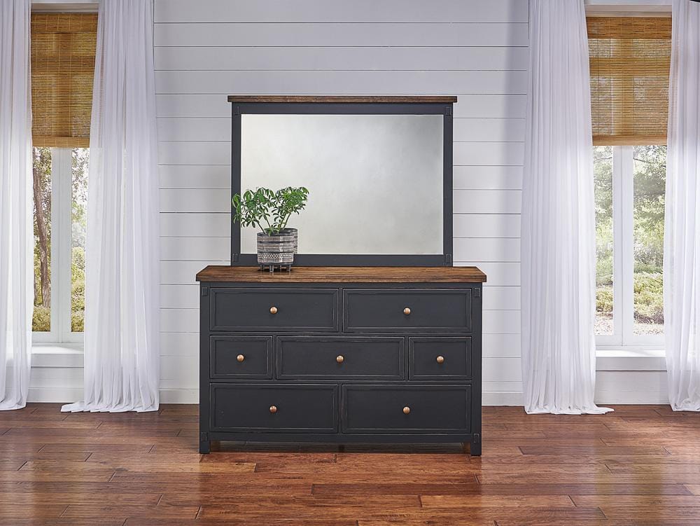 A-America - Stormy Ridge Dresser & Mirror in Chicory / Black - STOBL5552 veiw 6
