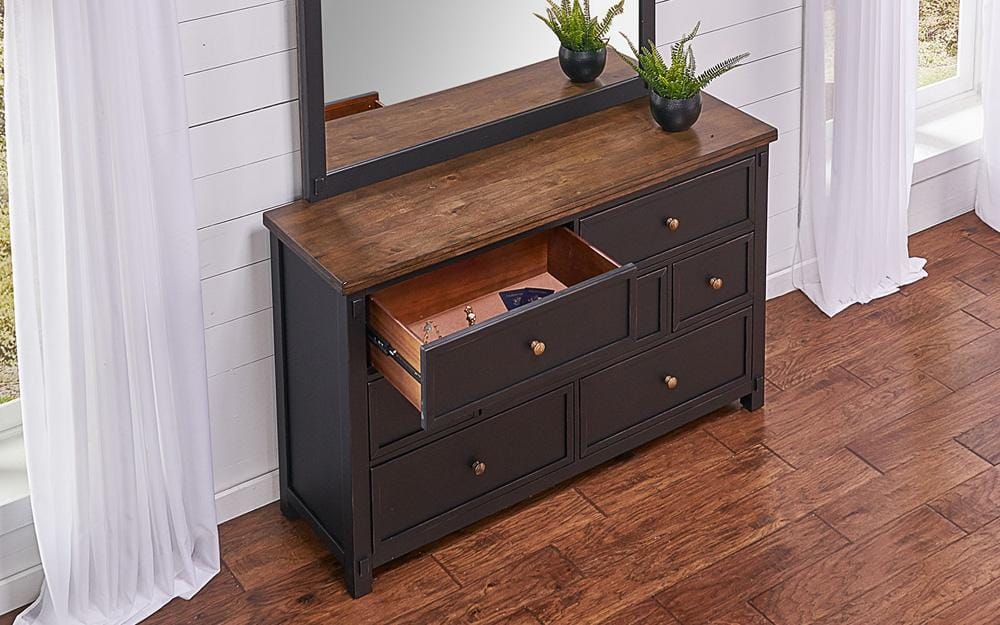 A-America - Stormy Ridge Dresser & Mirror in Chicory / Black - STOBL5552 veiw 7