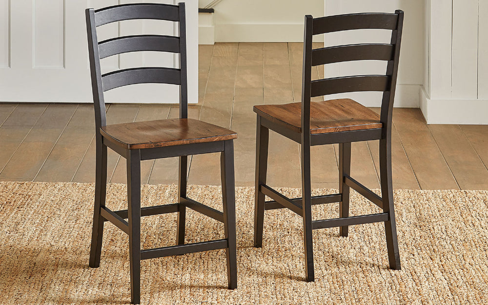 A-America - Stormy Ridge Ladderback Counter Height Chair with Wood Seat (Set of 2) - STOBL3552 view 1