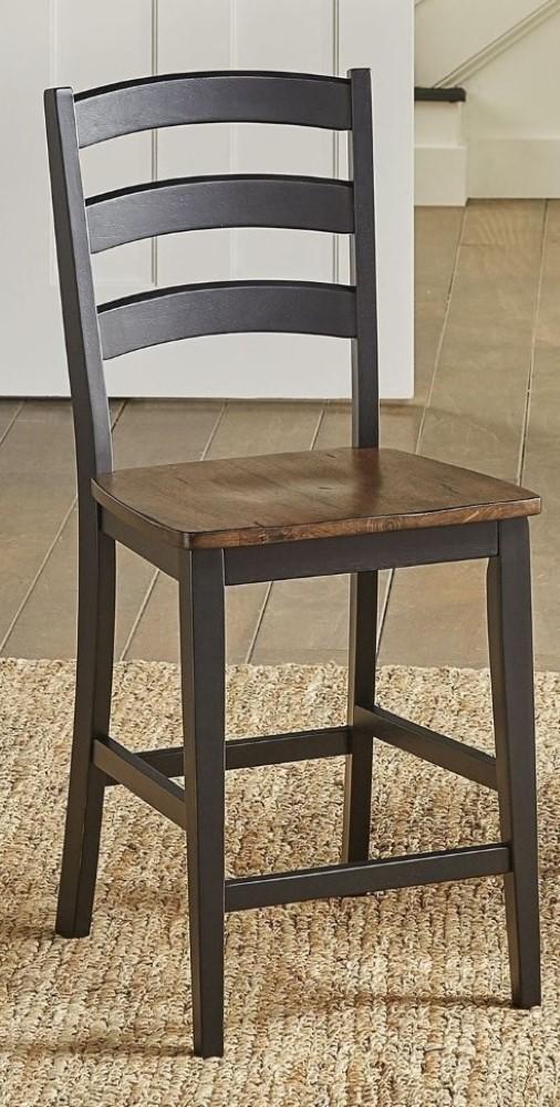 A-America - Stormy Ridge Ladderback Counter Height Chair with Wood Seat (Set of 2) - STOBL3552 view 2