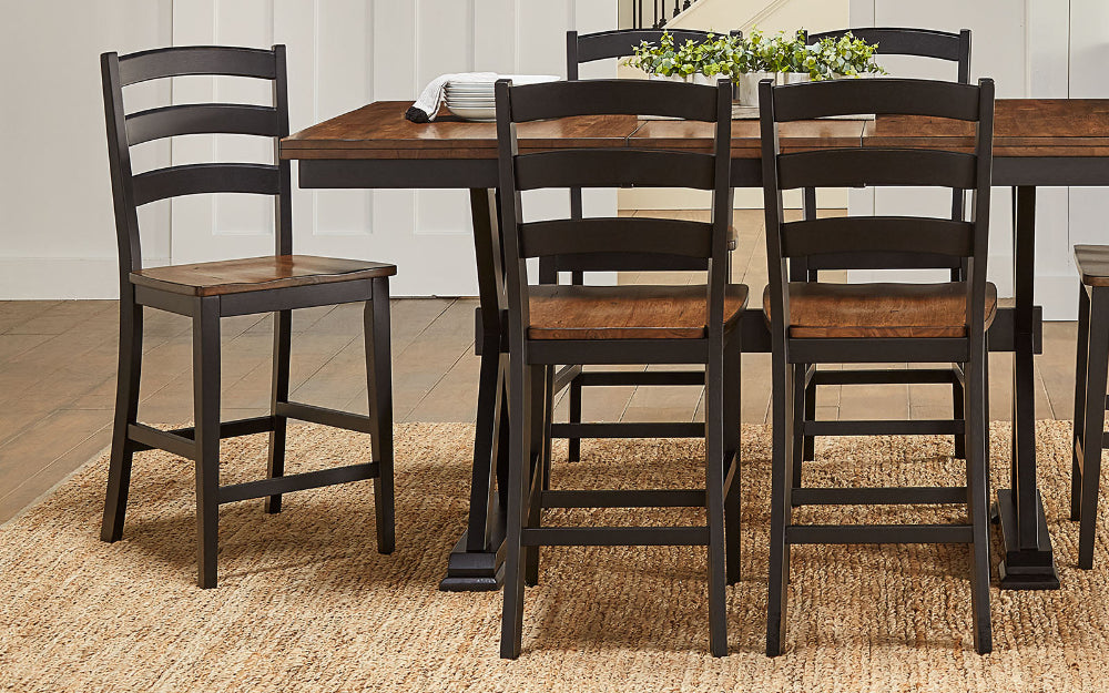 A-America - Stormy Ridge Ladderback Counter Height Chair with Wood Seat (Set of 2) - STOBL3552 view 3