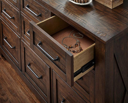 A-America - Sun Valley 9-Drawer Dresser & Mirror, Rustic Timber Finish in Rustic Timber - SUVRT5552 veiw 3
