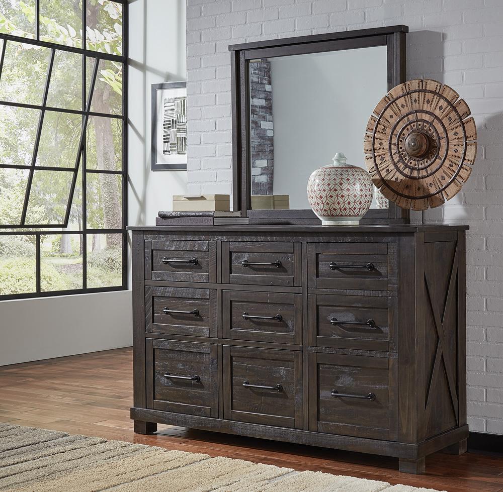 A-America - Sun Valley Dresser & Mirror, Charcoal Finish in Charcoal - SUVCL5552 veiw 4