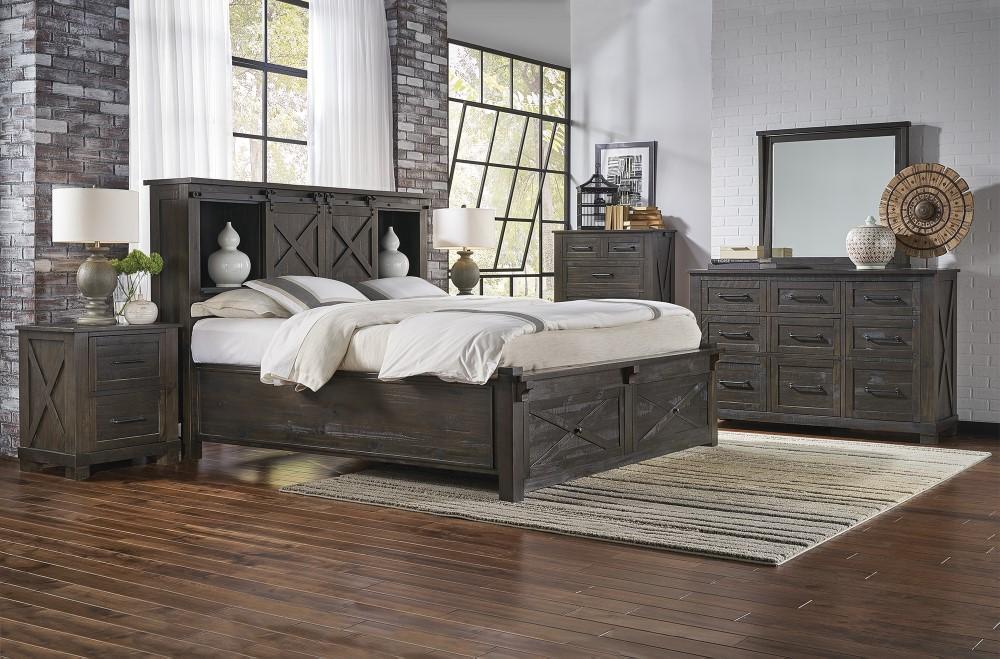 A-America - Sun Valley King Storage Bed with Integrated Bench, Charcoal Finish - SUVCL5131 view 6