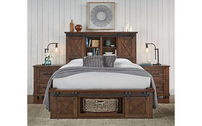 A-America - Sun Valley King Storage Bed with Integrated Bench, Rustic Timber Finish - SUVRT5131 veiw 2
