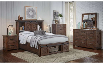 A-America - Sun Valley King Storage Bed with Integrated Bench, Rustic Timber Finish - SUVRT5131 veiw 3