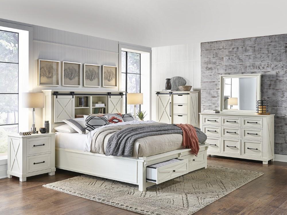 A-America - Sun Valley King Storage Bed with Integrated Bench, White Finish - SUVWT5131 veiw 4