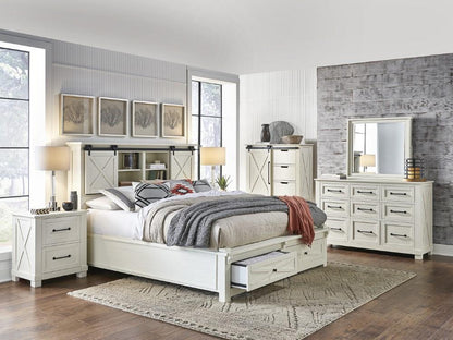 A-America - Sun Valley King Storage Bed with Integrated Bench, White Finish - SUVWT5131 veiw 4