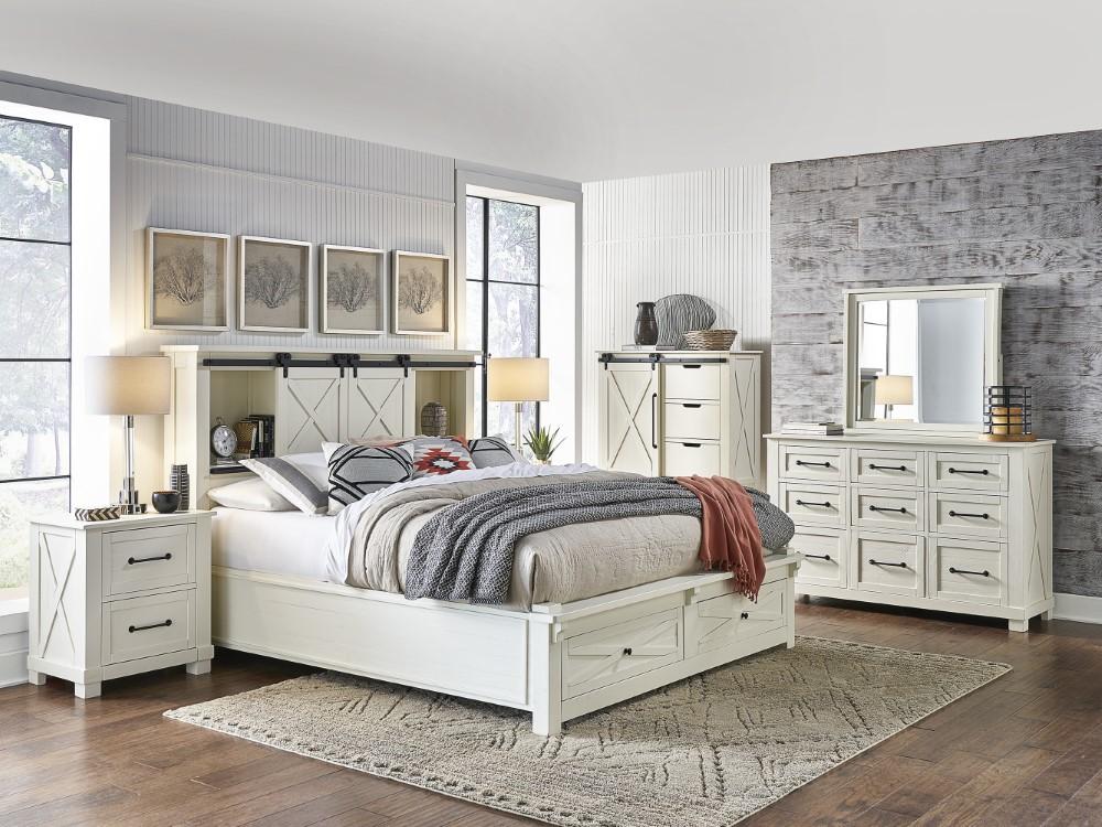 A-America - Sun Valley King Storage Bed with Integrated Bench, White Finish - SUVWT5131 veiw 5