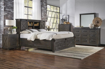 A-America - Sun Valley Queen Storage Bed with Integrated Bench, Charcoal Finish - SUVCL5031 veiw 3