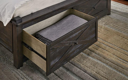 A-America - Sun Valley Queen Storage Bed with Integrated Bench, Rustic Timber Finish - SUVRT5031 view 3