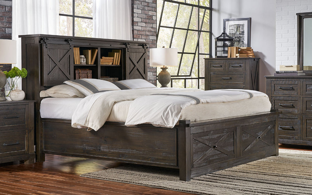 A-America - Sun Valley Queen Storage Bed with Integrated Bench, Rustic Timber Finish - SUVRT5031 view 4