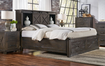 A-America - Sun Valley Queen Storage Bed with Integrated Bench, Rustic Timber Finish - SUVRT5031 view 5