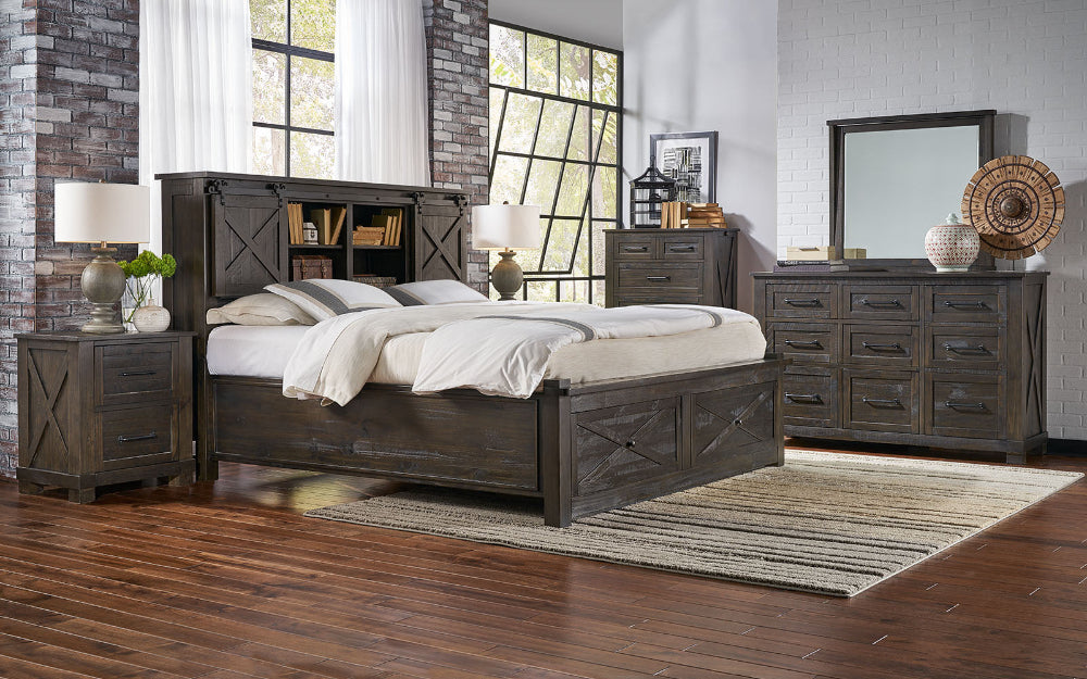 A-America - Sun Valley Queen Storage Bed with Integrated Bench, Rustic Timber Finish - SUVRT5031 view 6