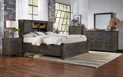 A-America - Sun Valley Queen Storage Bed with Integrated Bench, Rustic Timber Finish - SUVRT5031 view 6