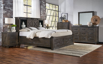 A-America - Sun Valley Queen Storage Bed with Integrated Bench, Rustic Timber Finish - SUVRT5031 view 7