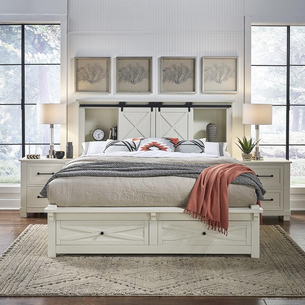 A-America - Sun Valley Queen Storage Bed with Integrated Bench, White Finish - SUVWT5031 veiw 2