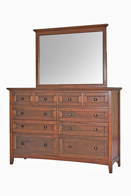 A-America - Westlake 10 Drawer Master Dresser & Mirror, Cherry Brown Finish in Cherry Brown - WSLCB5552 veiw 1