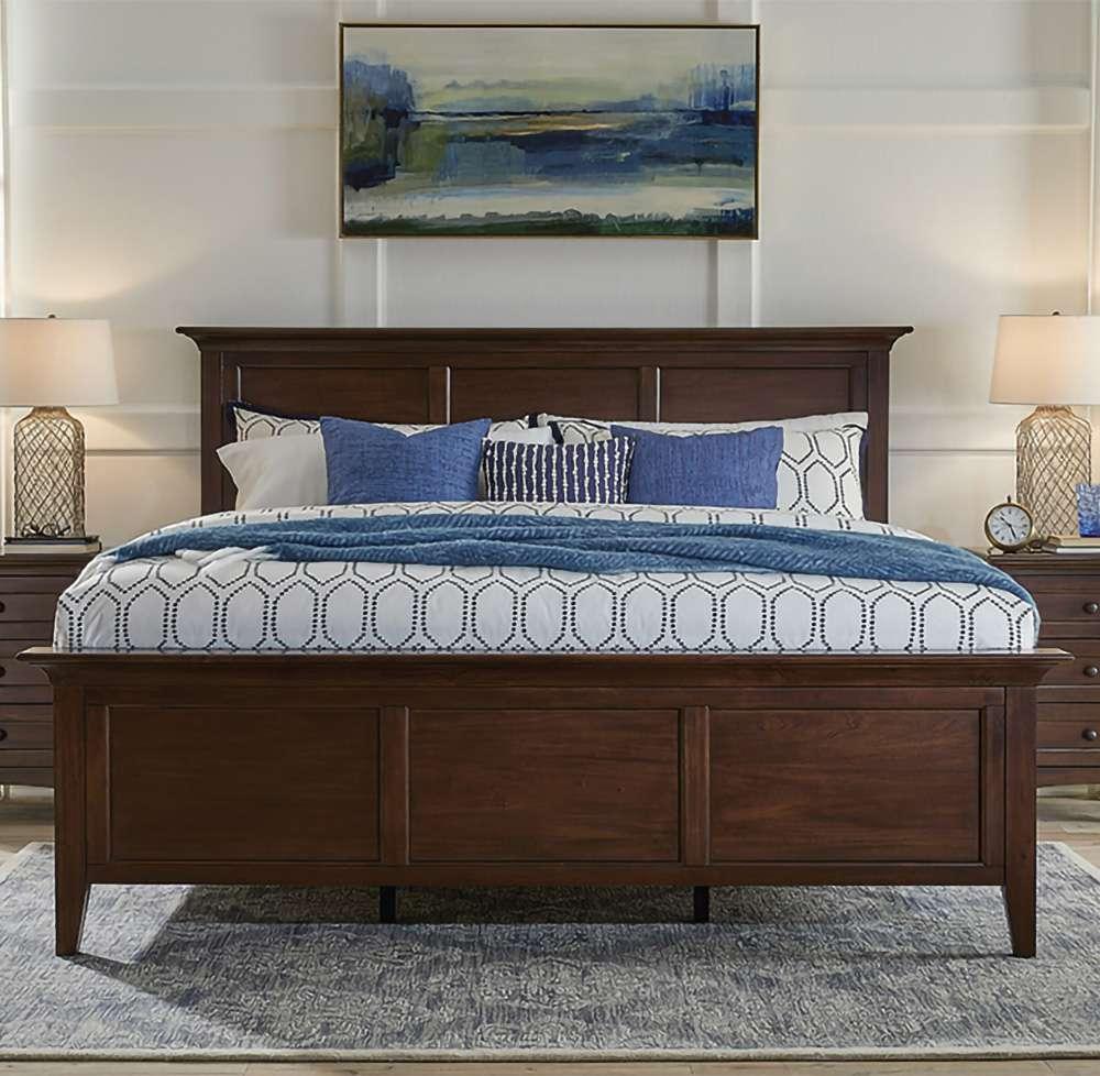 A-America - Westlake King Mansion Bed in Cherry Brown Finish - WSLCB5130 view 1
