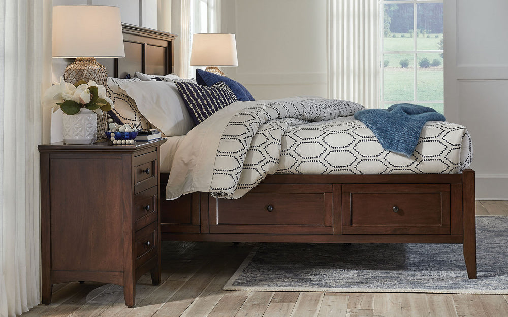 A-America - Westlake Queen Storage Bed in Cherry Brown Finish - WSLCB5091 view 4