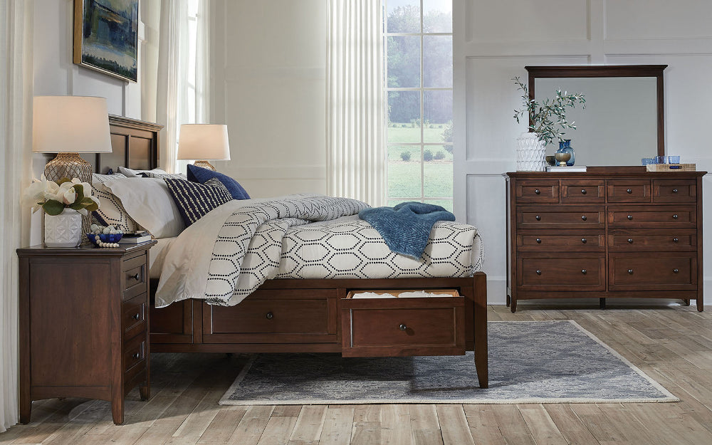 A-America - Westlake Queen Storage Bed in Cherry Brown Finish - WSLCB5091 view 5