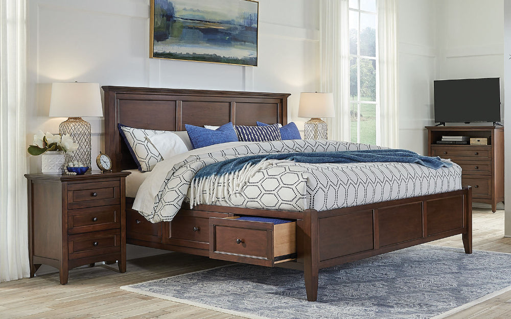 A-America - Westlake Queen Storage Bed in Cherry Brown Finish - WSLCB5091 view 7