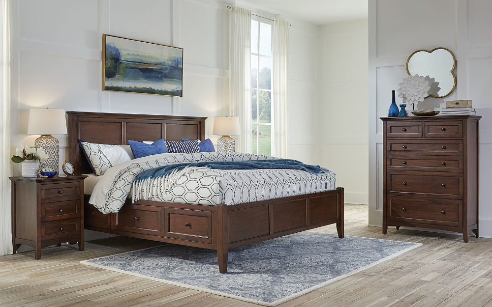 A-America - Westlake Queen Storage Bed in Cherry Brown Finish - WSLCB5091 view 9