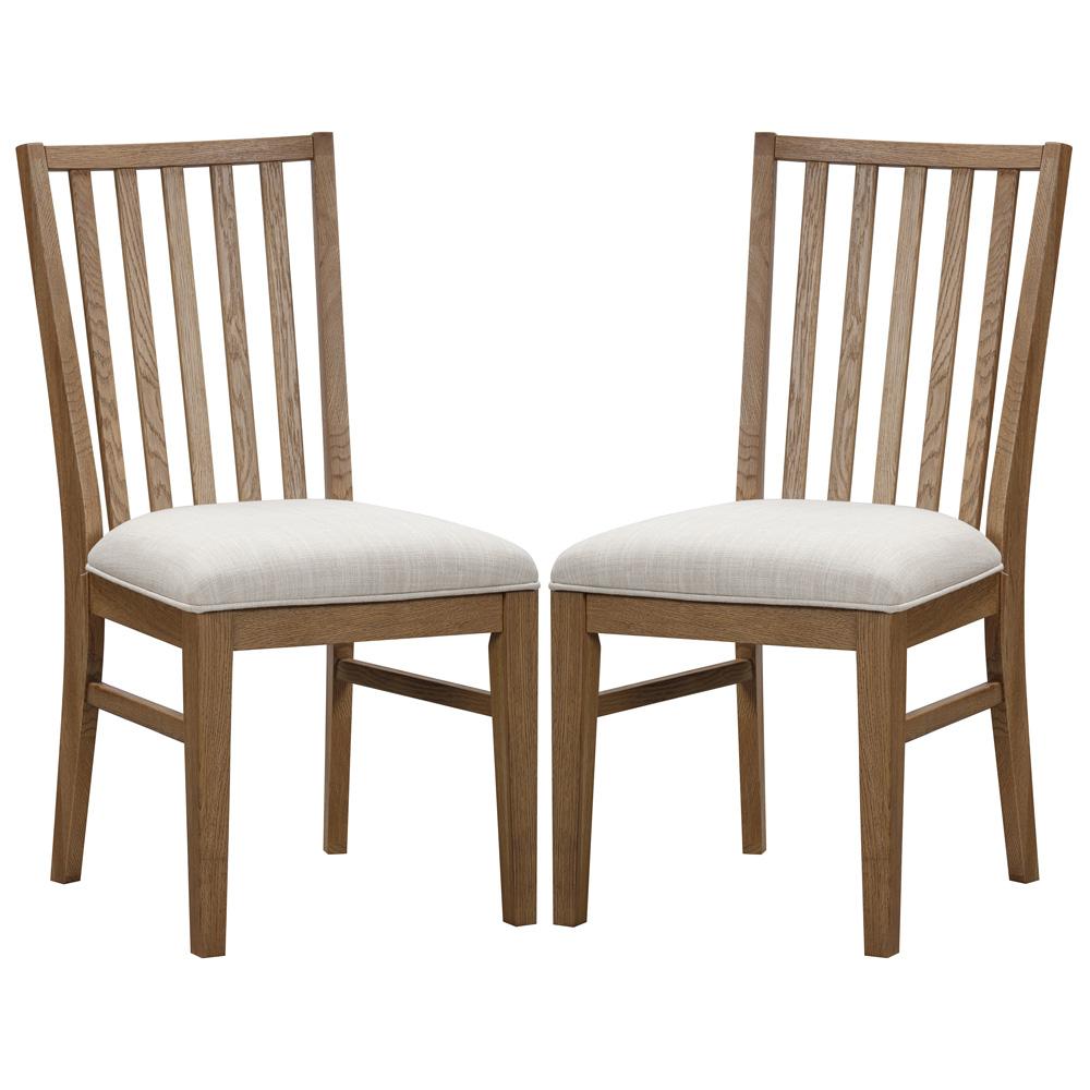 A-America - Weston Slatback Chair with Upholstered Seat (2 pack) in Acorn - WETAC2452 veiw 1