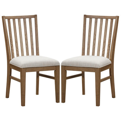 A-America - Weston Slatback Chair with Upholstered Seat (2 pack) in Acorn - WETAC2452 veiw 1