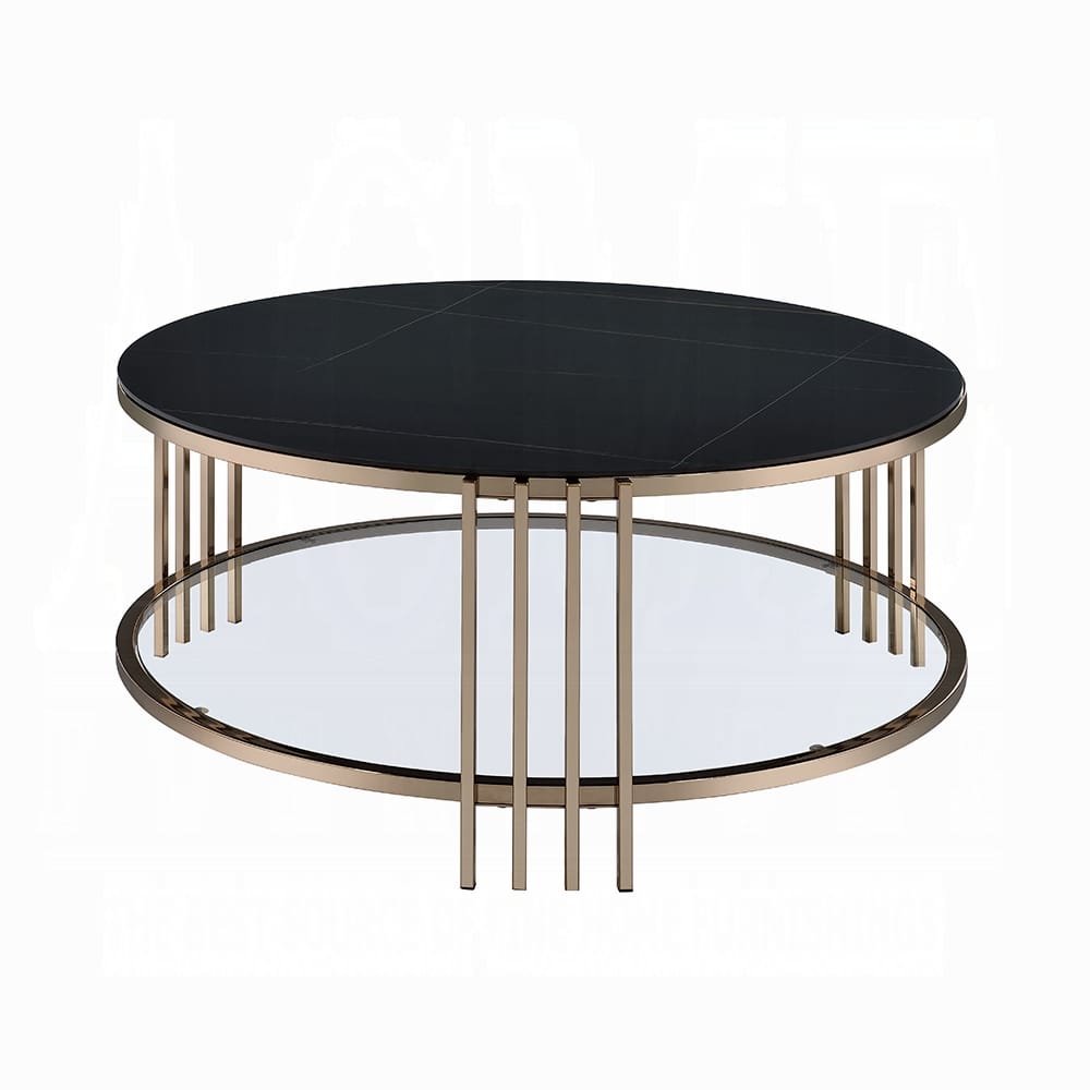 ACME Furniture - Abisha Coffee Table - Sintered Stone Top & Champagne Finish - LV02815 view 2