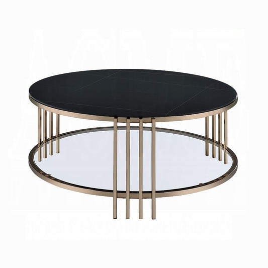 ACME Furniture - Abisha Coffee Table - Sintered Stone Top & Champagne Finish - LV02815 view 2