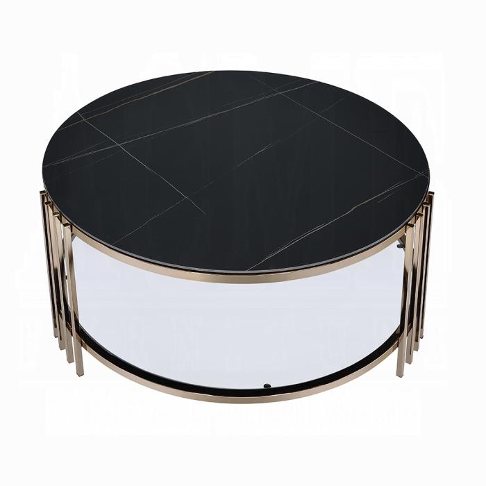 ACME Furniture - Abisha Coffee Table - Sintered Stone Top & Champagne Finish - LV02815 view 3