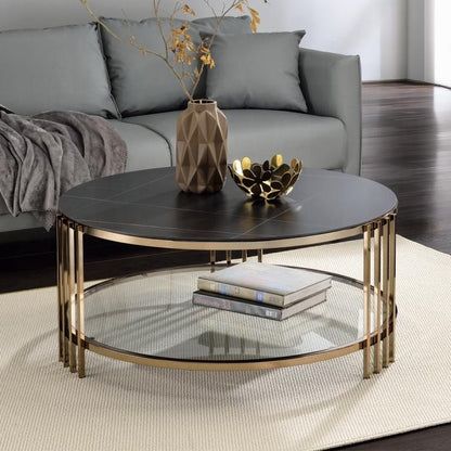 ACME Furniture - Abisha Coffee Table - Sintered Stone Top & Champagne Finish - LV02815 view 5