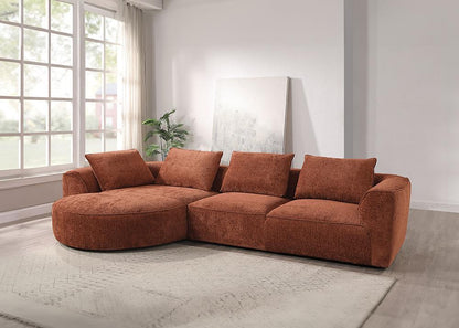 ACME Furniture - Aceso Sectional Sofa w/4 Pillows - Rust Brown Chenille - LV03240 veiw 1