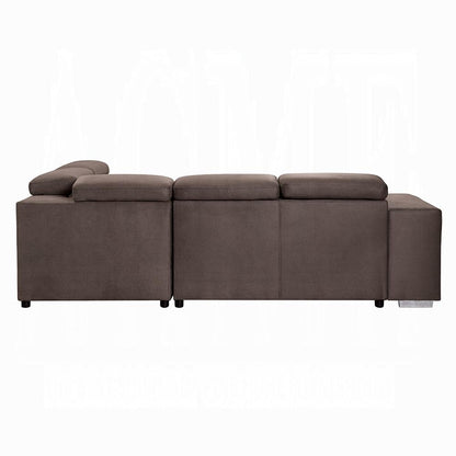 ACME Furniture - Acoose Sectional Sofa w/Sleeper - Brown Fabric - LV01025 veiw 4