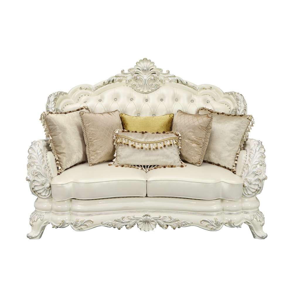 ACME Furniture - Adara Loveseat w/5 Pillows - Antique White - LV01225 veiw 2