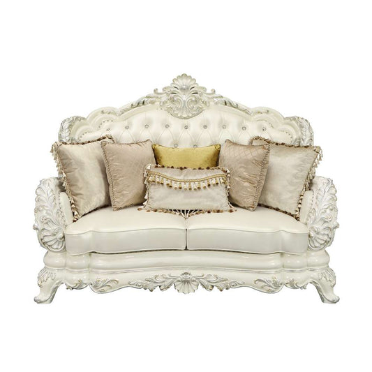 ACME Furniture - Adara Loveseat w/5 Pillows - Antique White - LV01225 veiw 2