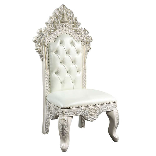 ACME Furniture - Adara Side Chair (Set of 2) - White Leather & Antique White - DN01230 view 1