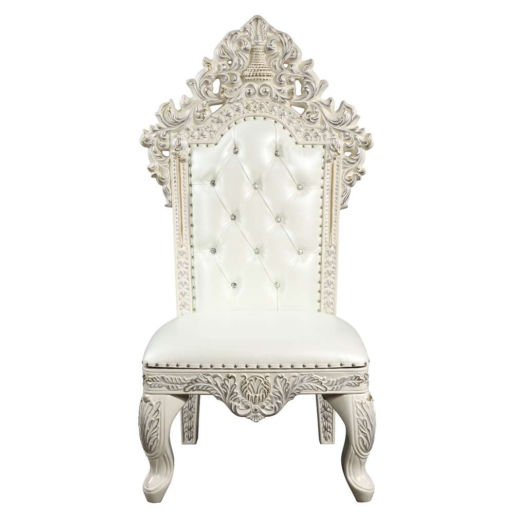 ACME Furniture - Adara Side Chair (Set of 2) - White Leather & Antique White - DN01230 view 2