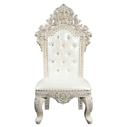 ACME Furniture - Adara Side Chair (Set of 2) - White Leather & Antique White - DN01230 view 2