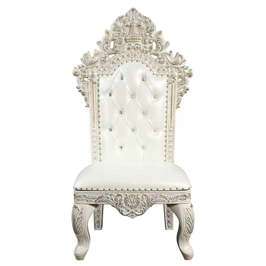 ACME Furniture - Adara Side Chair (Set of 2) - White Leather & Antique White - DN01230 view 2